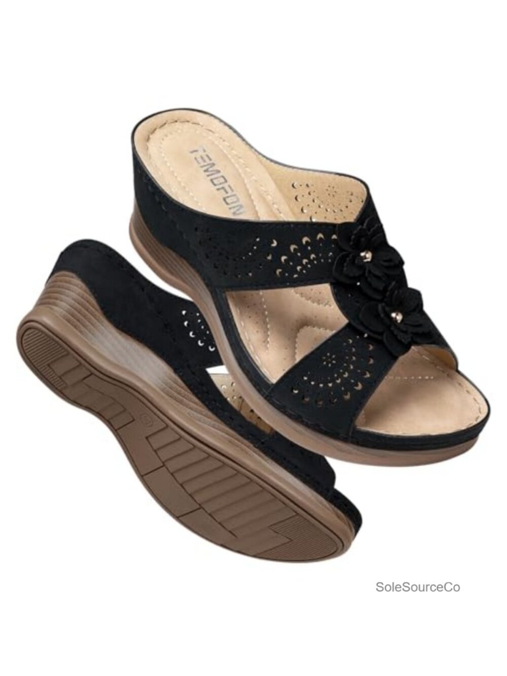 Leather Wedge Sandals Women Orthopedic Comfort Slide Shoes Open Toe